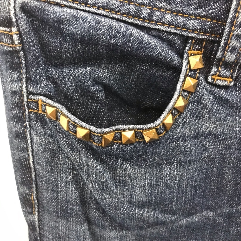 Tory Burch Studded Skinny Jeans 27 blue gold - Picture 3 of 11